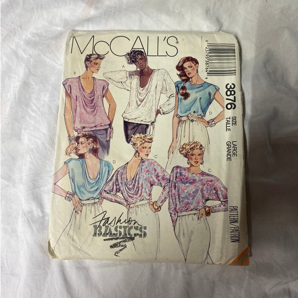 3876 Vintage McCall's Drop Top Sewing Pattern Size L